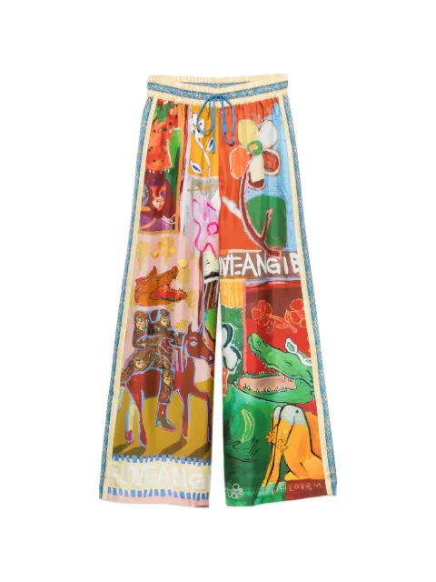 ALEMAIS Mlak graphic-print palazzo pants Orange 7667P