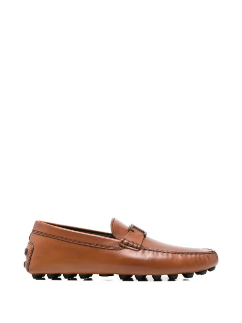 Tod's logo-plaque leather loafers Brown XXM52K0HW20BL0