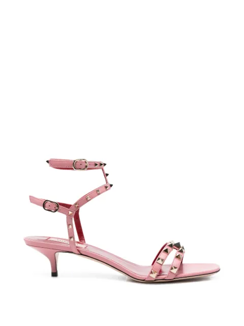 Valentino Garavani Rockstud leather heeled sandals Pink WS0PV6JDW