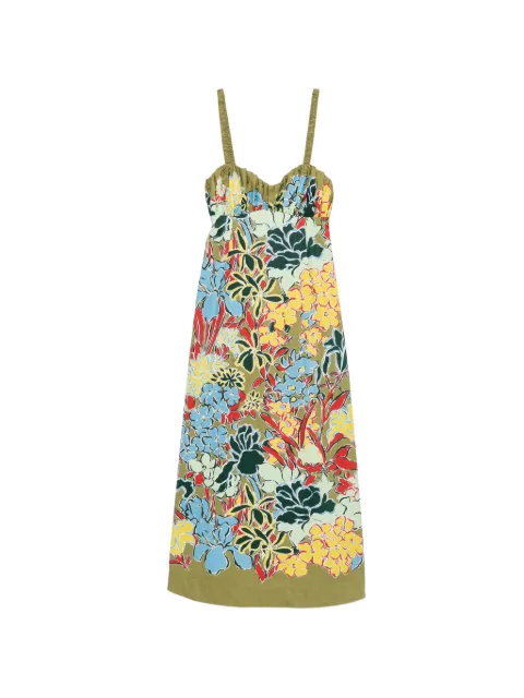 ALEMAIS Solstice floral-print midi dress Green 7224D