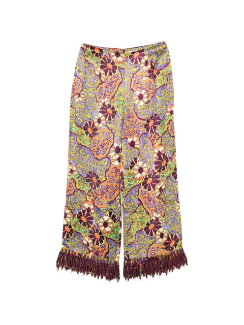 ALEMAIS Joanna fringe-trim trousers Purple 7589P