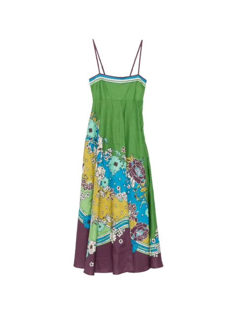 ALEMAIS Nanci floral-print midi dress Green 7610D