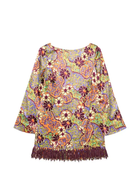 ALEMAIS Joanna fringe-trimmed mini dress Orange 7587D