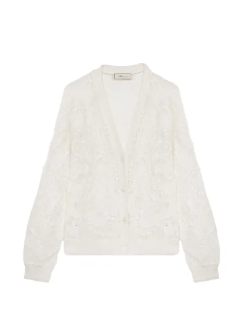 Blumarine butterfly-applique cardigan White 4M207A