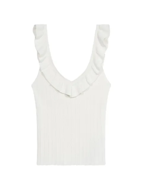 Blumarine ruffled V-neck tank top White P644M214A