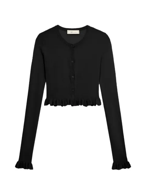 Blumarine ruffled long-sleeve cardigan Black P644M217A