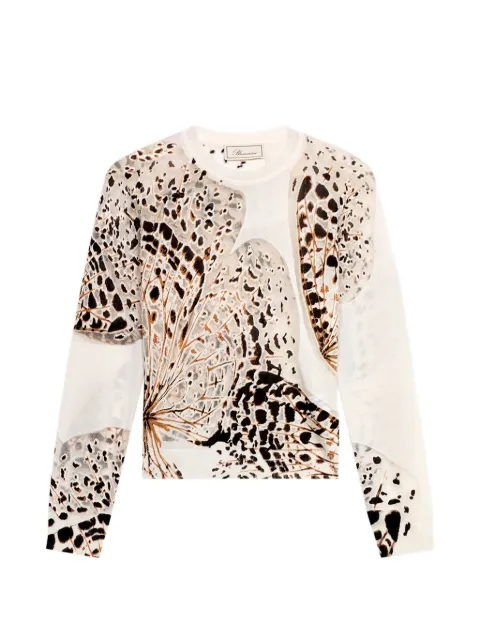 Blumarine butterfly-print T-shirt White P644M210A