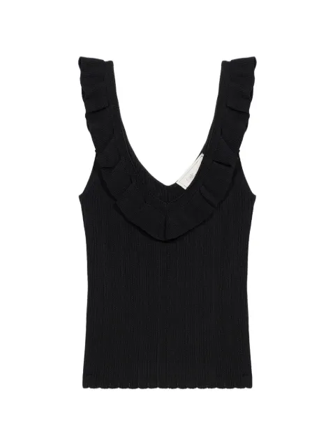 Blumarine ruffled V-neck tank top Black P644M214A