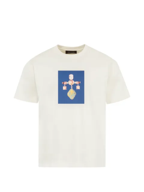 Wales Bonner compass graphic T-shirt Neutrals US26JE12JE01101