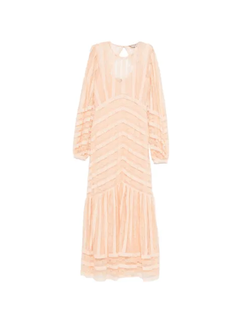 TWINSET long striped lace dress Pink 261TP2542