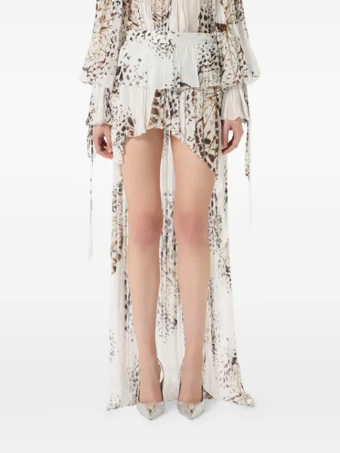 Blumarine Georgette butterfly-print skirt White P644G111A