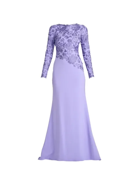 Tadashi Shoji floral long-sleeve dress Purple CJH16206LXYLVDMT