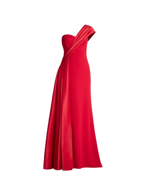 Tadashi Shoji one-shoulder draped dress Red BOS26015LCHERRY