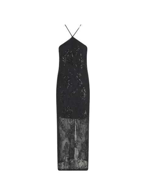Isabelle Blanche sequin-embellishment midi dress Black A157T016