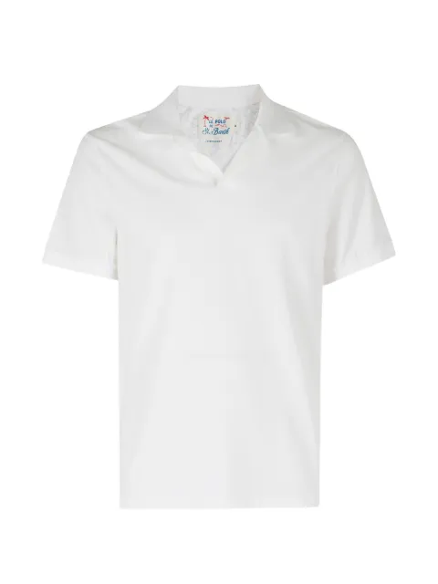 MC2 Saint Barth Charles piqué V-neck T-shirt White CHS0001