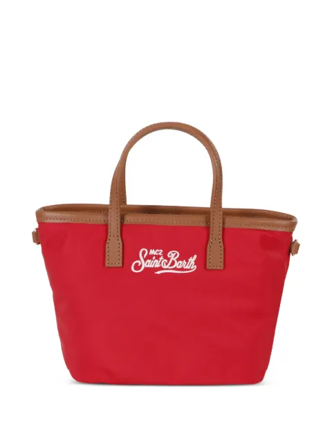 MC2 Saint Barth mini City logo-embroidered tote bag Red CB0005