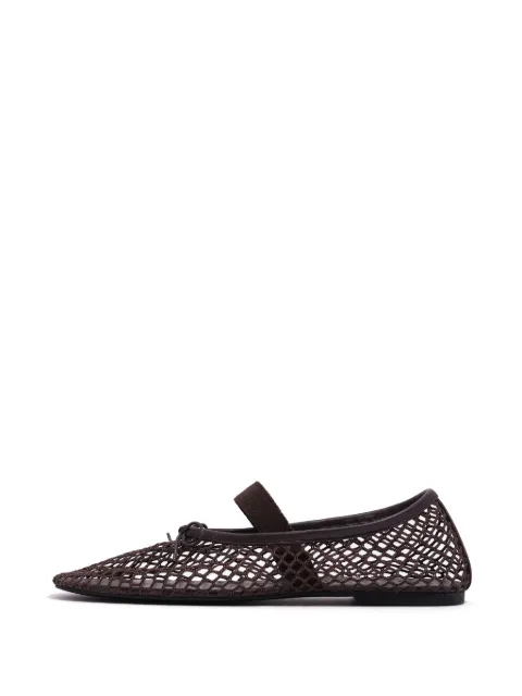 BIMBA Y LOLA bow-embellished mesh ballet flats Brown 261BZ049210602