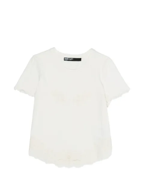 BIMBA Y LOLA eyelet-embroidery T-shirt White 261BR743210070