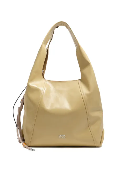 BIMBA Y LOLA large paper drawstring leather shoulder bag Neutrals 261BBAJ8C10082