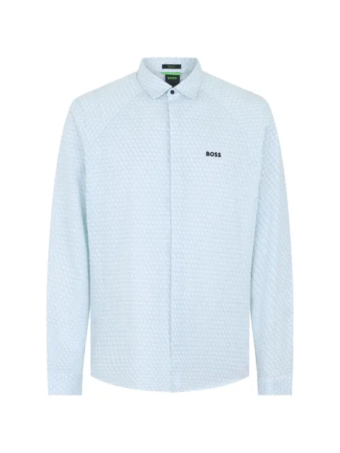 BOSS geometric-print shirt Blue 50554481