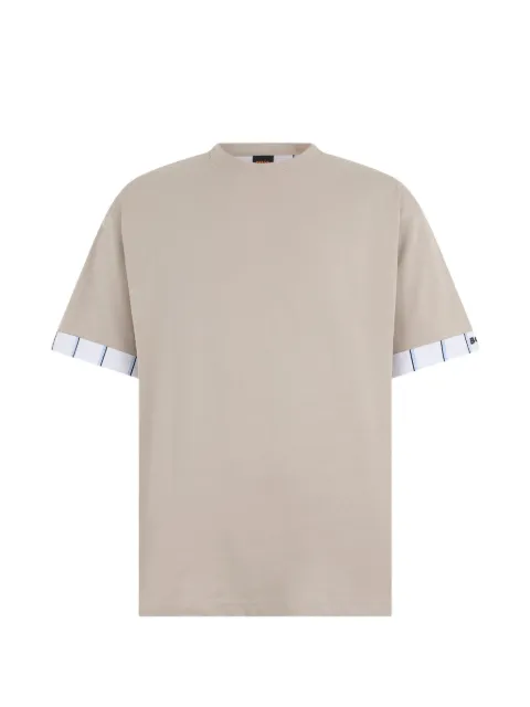 BOSS striped cuff T-shirt Neutrals 50553163