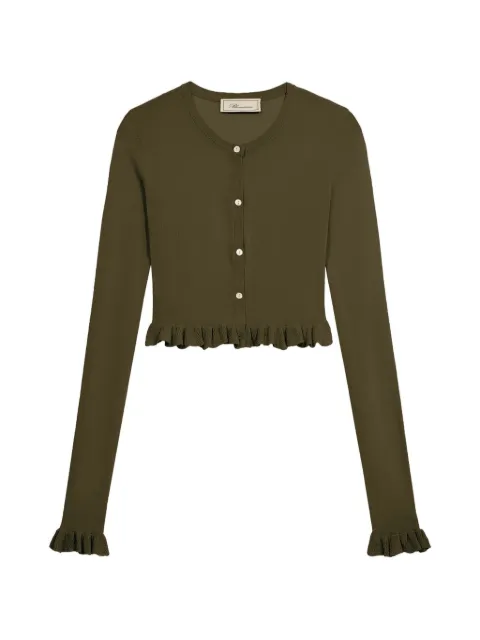 Blumarine ruffled-sleeve cardigan Green P644M217A