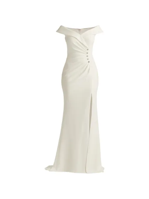 Tadashi Shoji embellished slit dress Neutrals BOS26013LBRIVORY
