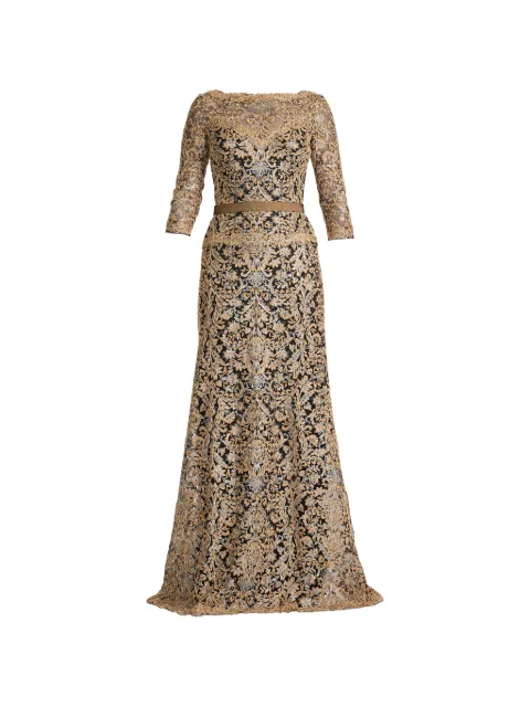 Tadashi Shoji floral embellished dress Gold CJI24130LCPSBK