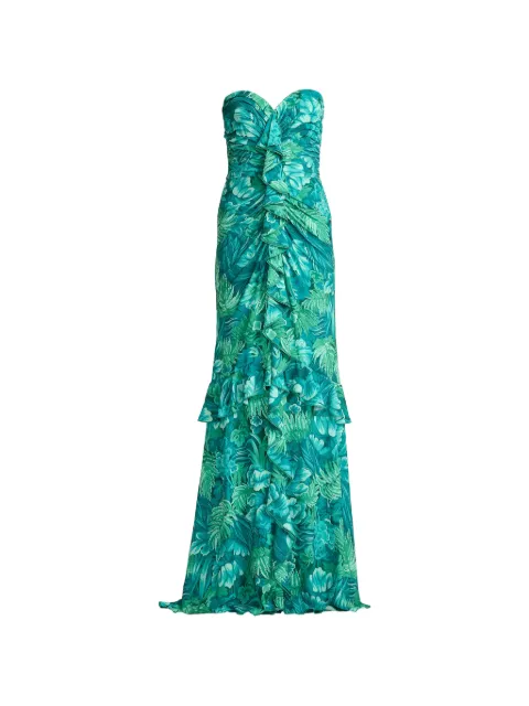 Tadashi Shoji ruffled floral dress Green CJR20390LEGMU