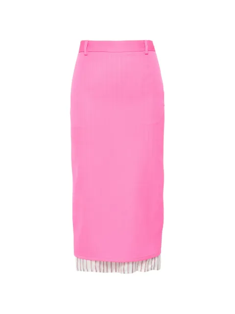 The Attico striped-trim midi skirt Pink 260WCS00298WWW068AA