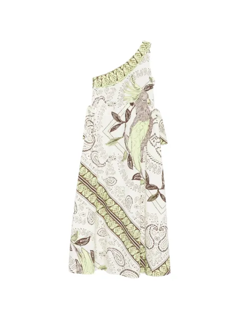 Tory Burch bird-print midi dress White 183753