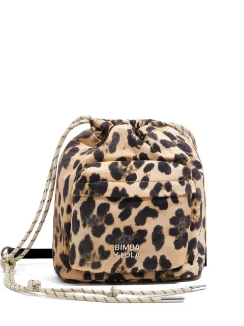 BIMBA Y LOLA drawstring leopard mini bag Neutrals 261BBK85510100