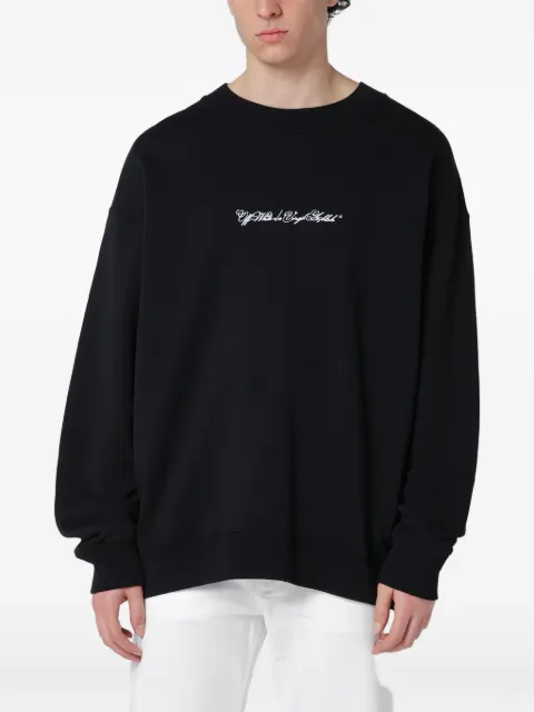 Off-White Arrow-print crew-neck sweatshirt Black OMBA054S26FLE001