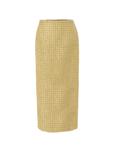 Carolina Herrera tweed midi skirt Gold C2611N301LUT