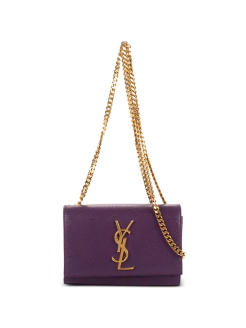 Saint Laurent Pre-Owned Kate logo-plaque chain shoulder bag Purple DMR3541211116