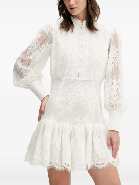 Bardot Olessia floral-lace tiered mini dress White 60268DB