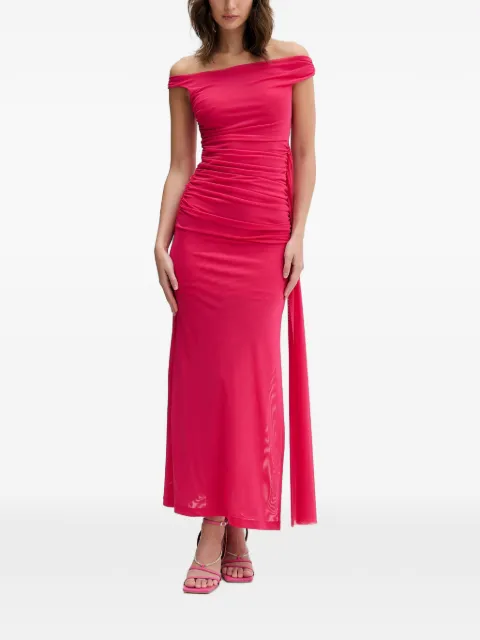 Bardot off-shoulder ruched maxi dress Pink 59512DB