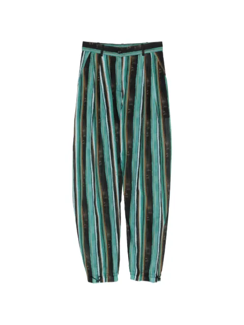 PINKO striped pleated straight trousers Green 106992A3CH