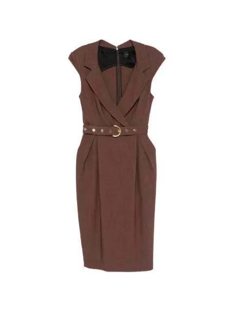 PINKO midi wrap dress with belt Brown 106565A2W6