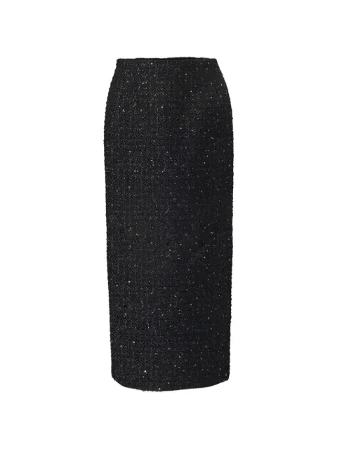 Carolina Herrera lurex tweed midi skirt Black C2611N301LUT