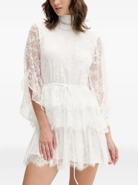 Bardot Nora lace-panelled tiered mini dress White 60273DB1