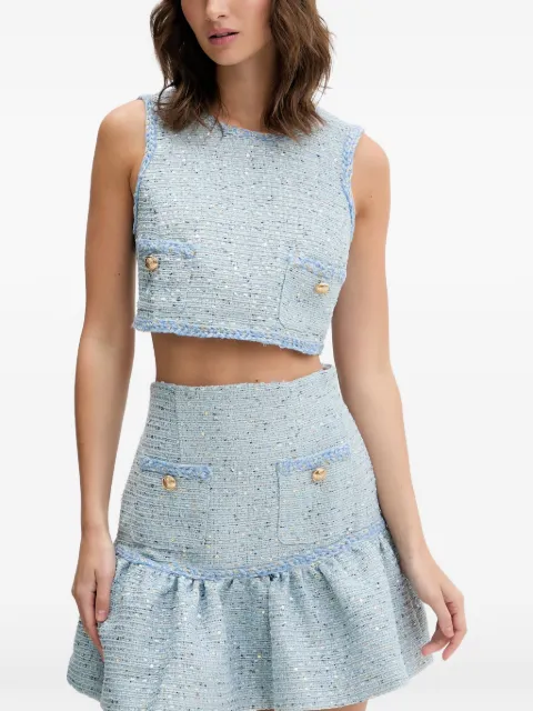 Bardot Elina buttoned-pockets cropped tank top Blue 60200TB