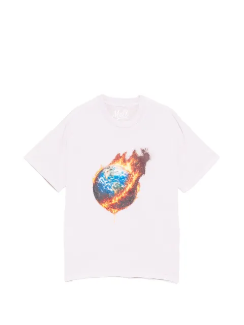 Melt burning earth graphic T-shirt Pink MS5204