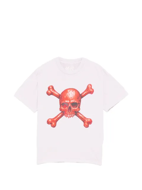 Melt Skull bones printed T-shirt Pink MS5205
