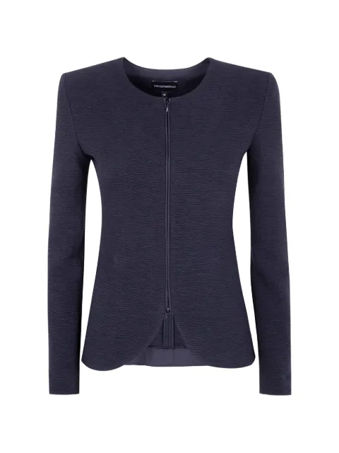 Emporio Armani zip textured jacket Black EW003584AF21213