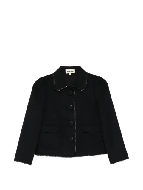 SHUSHU/TONG frayed collared jacket Black FSDFCO03ASA036NA100