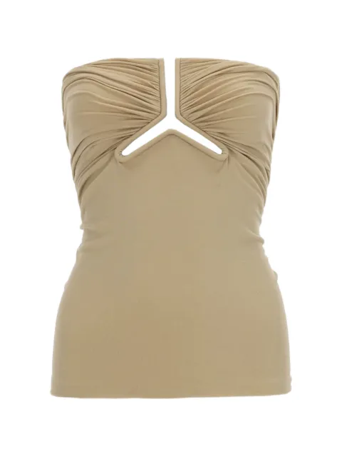 Rick Owens cut-out ruched top Neutrals RP01F6123JNDB