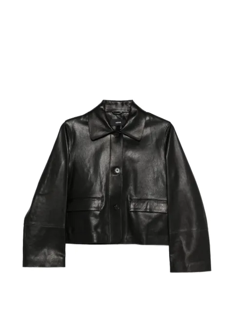 Arma button-pocket leather jacket Black 020L26105202