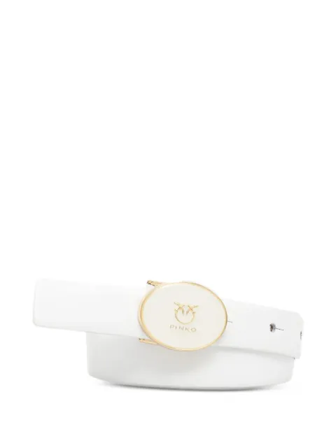 PINKO Love Birds logo-plaque belt White 105466A2QL