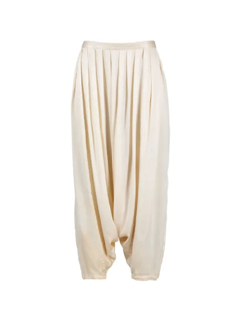 Luciano Soprani Vintage pleated silk trousers Neutrals MR10052437